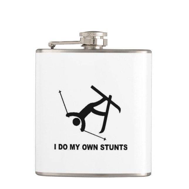 christmas xmas ski skier skiing funny hanukkah hip flask (Front)