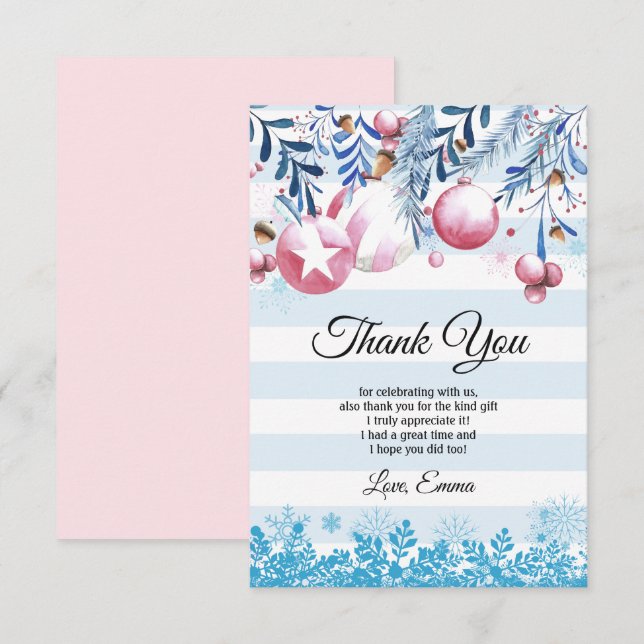 Christmas, Xmas, thank you card (Front/Back)