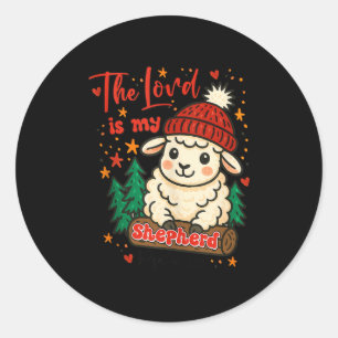 Christmas Xmas Vibes Christian The Lord Is My Shep Classic Round Sticker