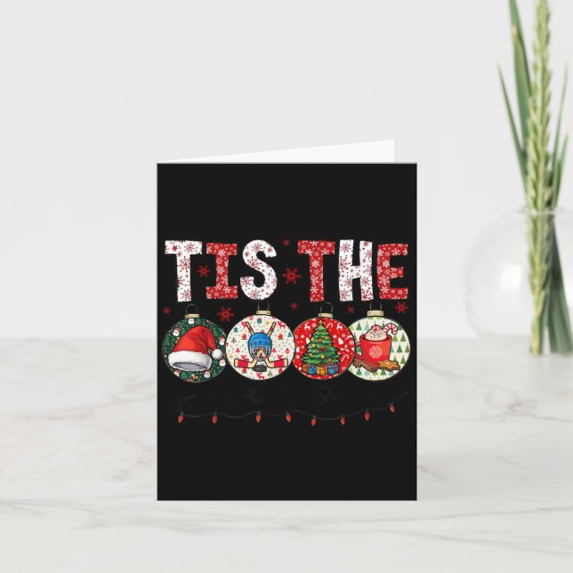 Christmas Xmas Vibes Hockey Lover Hockey Player Wi Card (Front)