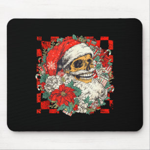 Christmas Xmas Vibes Skull Santa Lover Mistletoe H Mouse Mat