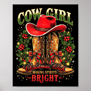 Christmas Y'all Xmas Coquette Cowgirl Let’s Go Gir Poster