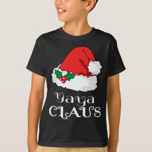 Christmas Yaya Claus Matching Pajama Santa Hat X-m T-Shirt
