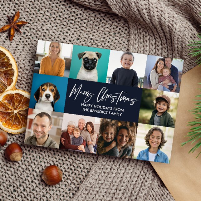 CHRISTMAS YEAR IN REVIEW 10 PHOTOS HOLIDAY (10 instagram famiily photo editable colors merry christmas card year in a review, )