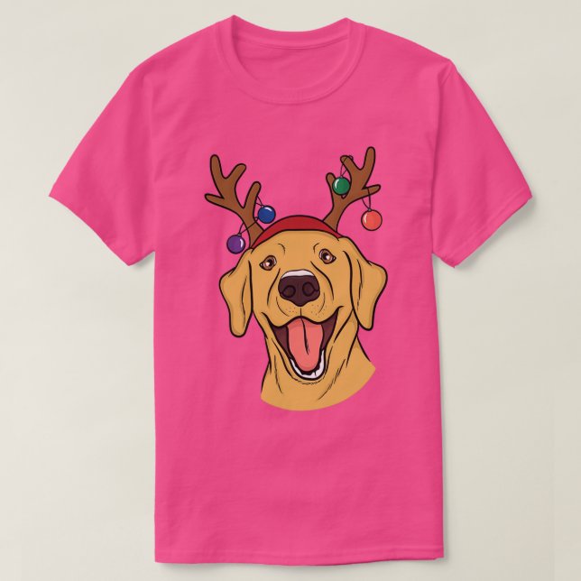 Christmas Yellow Lab  T-Shirt (Design Front)