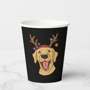 Christmas Yellow Lab Tri-blend T-Shirt Paper Cups