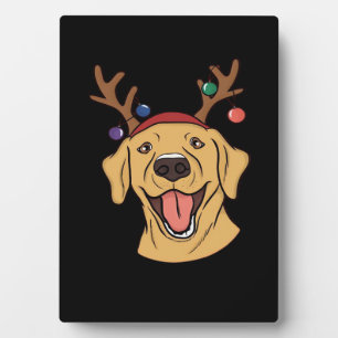 Christmas Yellow Lab Tri-blend T-Shirt Plaque