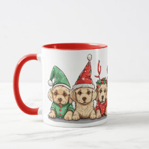 Christmas Yellow Labrador Retriever Dogs Mug