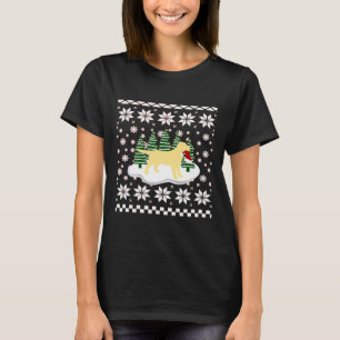 Christmas Yellow Labrador Silhouette Santa Hat Cla T-Shirt