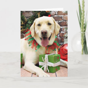 Christmas - Yellow Labrador - Strider Holiday Card