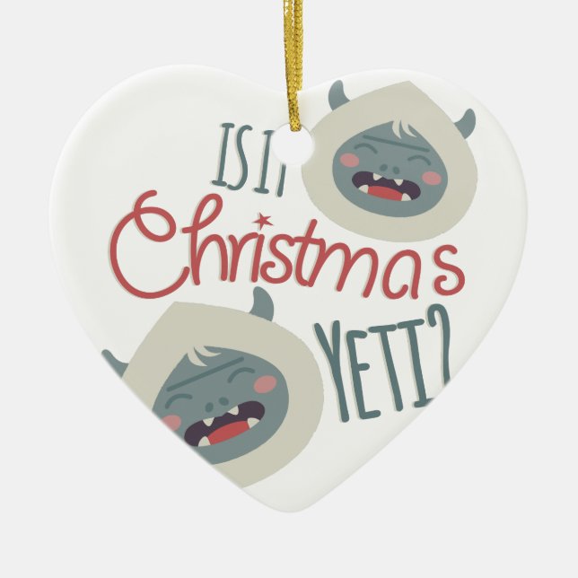 Christmas Yeti Ceramic Tree Decoration (Front)