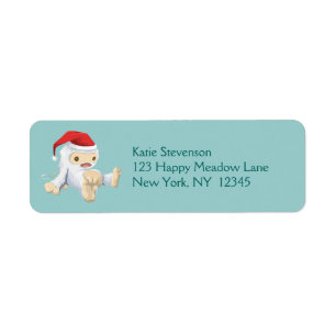 Christmas Yeti Doll Wearing a Santa Hat