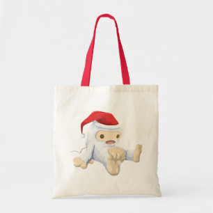 Christmas Yeti Doll Wearing a Santa Hat Tote Bag