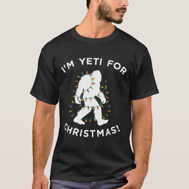 Christmas Yeti Ready For Lights Xmas Apparel T-Shirt (Front)