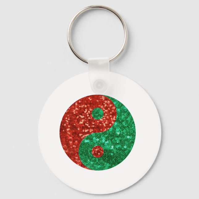 christmas yin yang key ring (Front)