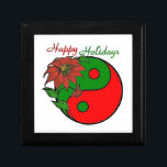 Christmas Yin Yang Poinsettia Gift Box<br><div class="desc">You are viewing The Lee Hiller Design Collection. Apparel,  Gifts & Collectibles  Lee Hiller Photography or Digital Art Collection. You can view her Nature photography at http://HikeOurPlanet.com/ and follow her hiking blog within Hot Springs National Park.</div>