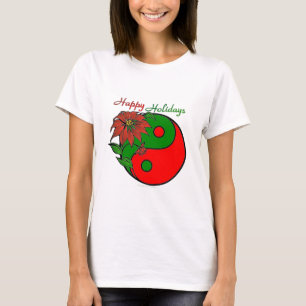 Christmas Yin Yang Poinsettia T-Shirt