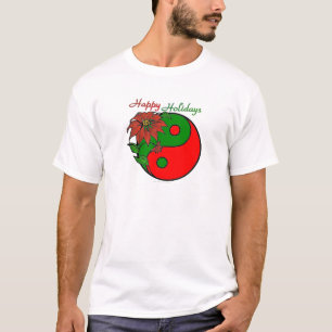 Christmas Yin Yang Poinsettia T-Shirt