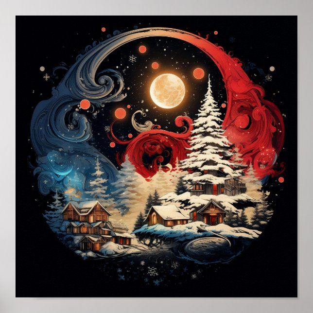 christmas ying yang holiday poster (Front)