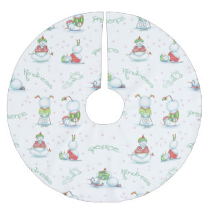 Christmas Yoga Snowman tree skirt