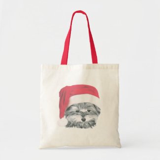 Christmas Yorkie Dog Tote Bag