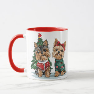 Christmas Yorkie Dogs Mug
