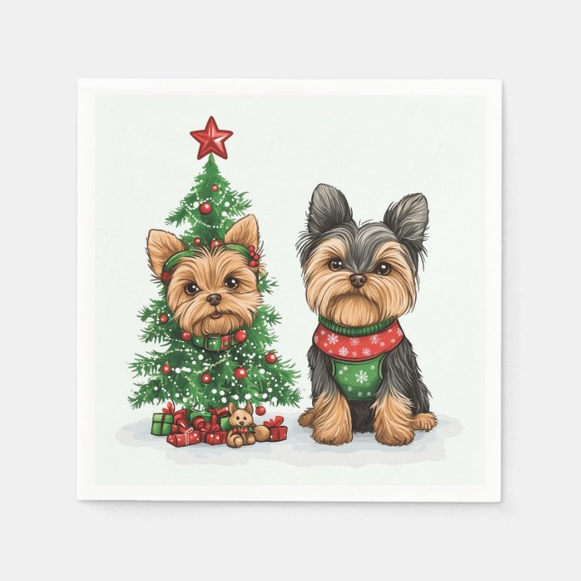 Christmas Yorkie Dogs Napkin (Front)