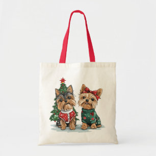 Christmas Yorkie Dogs Tote Bag