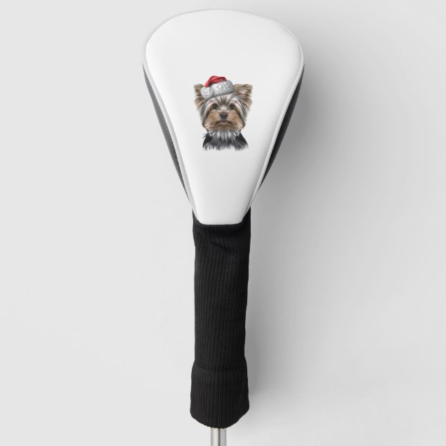 Christmas Yorkie   Golf Head Cover (Front)