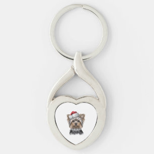 Christmas Yorkie   Key Ring