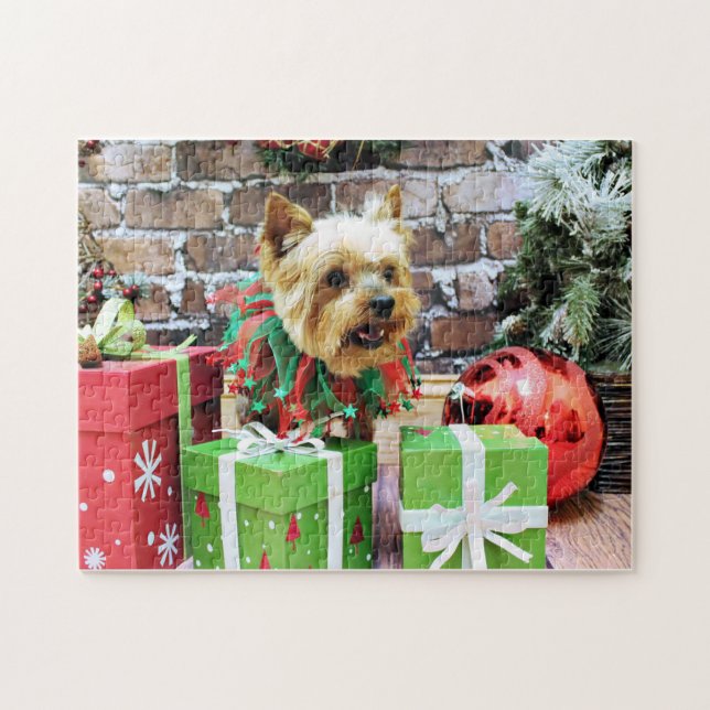 Christmas - Yorkie - Willie Jigsaw Puzzle (Horizontal)