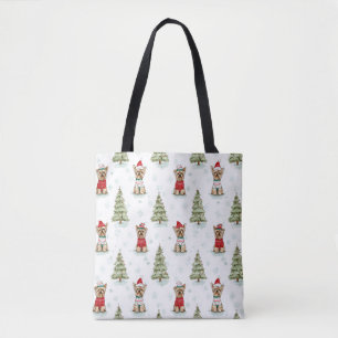 Christmas Yorkies Dog Tote Bag