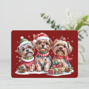 Christmas Yorkshire Terrier Dog Lovers Holiday Card