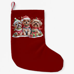 Christmas Yorkshire Terrier Dog Lovers Small Christmas Stocking