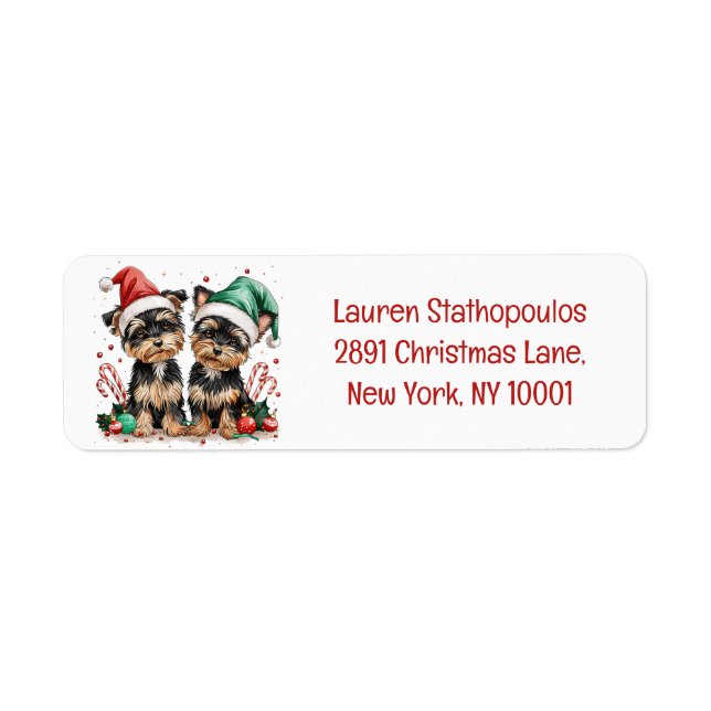 Christmas Yorkshire Terrier Dogs (Front)