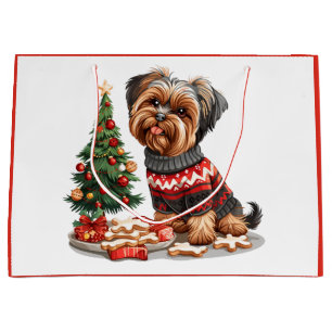 Christmas Yorkshire Terrier Dogs Large Gift Bag