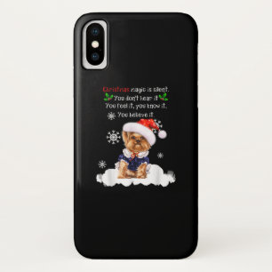 Christmas Yorkshire Terrier Funny Yorkie Puppy iPhone X Case