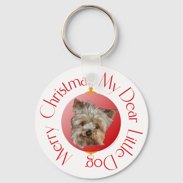 Christmas Yorkshire Terrier Key Ring (Front)