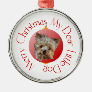 Christmas Yorkshire Terrier Metal Tree Decoration