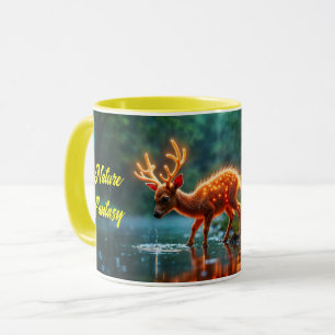 Christmas young deer stream magic lights mug