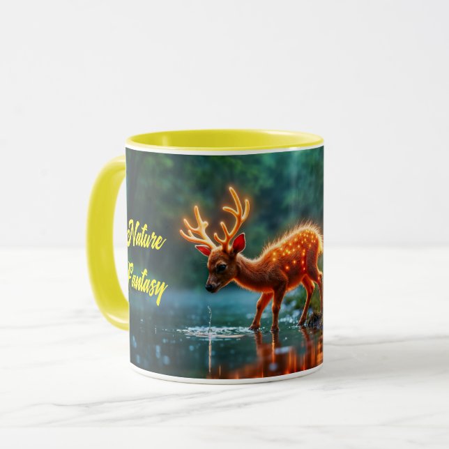 Christmas young deer stream magic lights mug (Front Left)