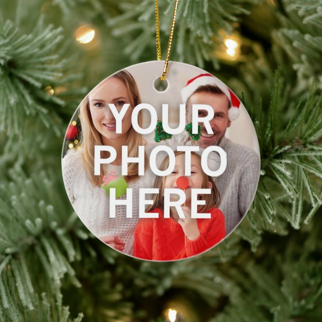  Christmas Your Photo Here Ceramic Tree Decoration (Tree)
