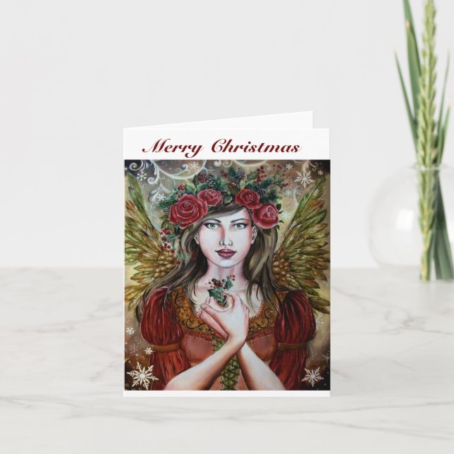 Christmas Yule angel greeting card (Front)
