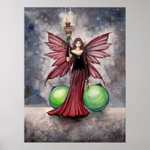 Christmas Yule Fairy Poster by Molly Harrison