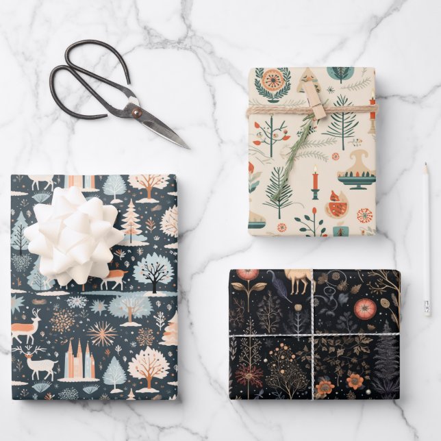 Christmas & Yule Wrapping Paper Sheet (Front)