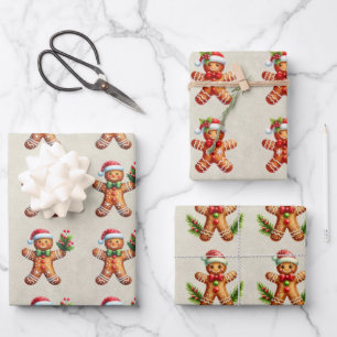 Christmas Yummy Gingerbread Cookies Wrapping Paper Sheet