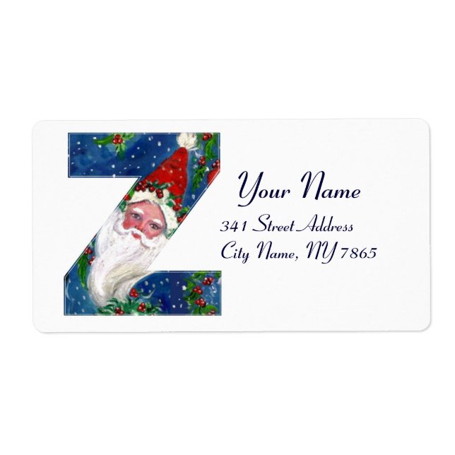 CHRISTMAS Z LETTER / SANTA CLAUS WITH RED RIBBON (Front)