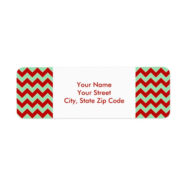 Christmas Zigzag return address label (Front)