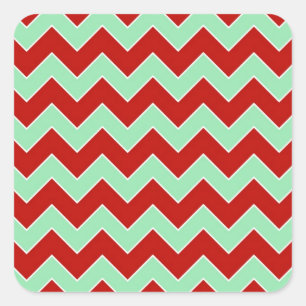 Christmas Zigzag Square Sticker