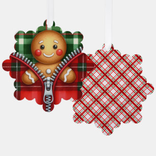 Christmas Zipper Ginger Bread Tree Decoration Card